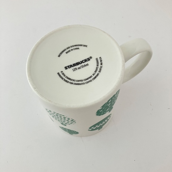 Starbucks 2016 Christmas Green Ornaments Ceramic Coffee Mug Cup 12 fl oz MINT - Picture 3 of 10